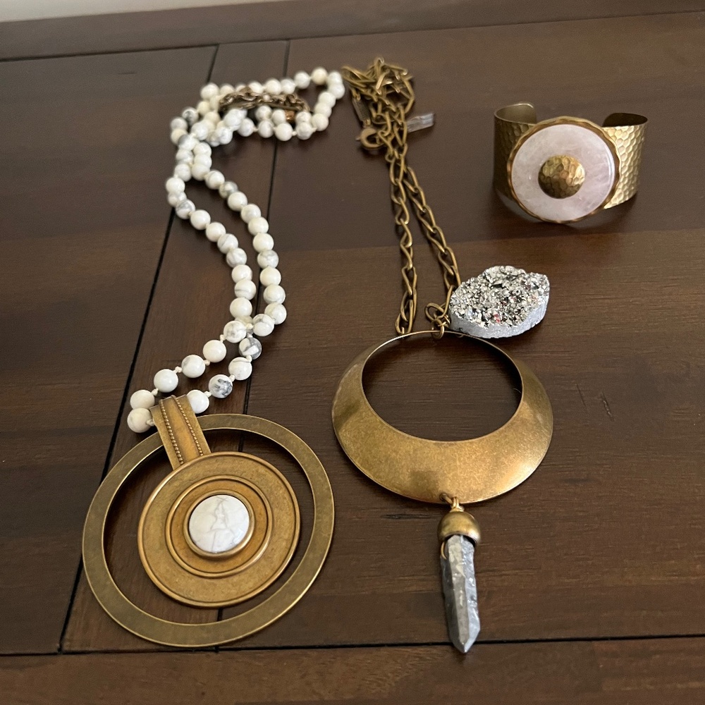 Set of two necklaces and one cuff bracelet Jan Michaels